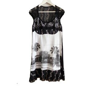 Kollontai black & white  photographic print lace dress